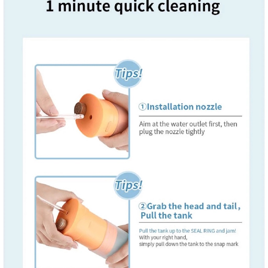 Máy Tăm Nước Prooral Cầm Tay Kháng Chống Nước Ipx7 Dung Tích 200ml 0.2l Tích Điện Công Nghệ Mới Nhất Vệ Sinh Răng Miệng