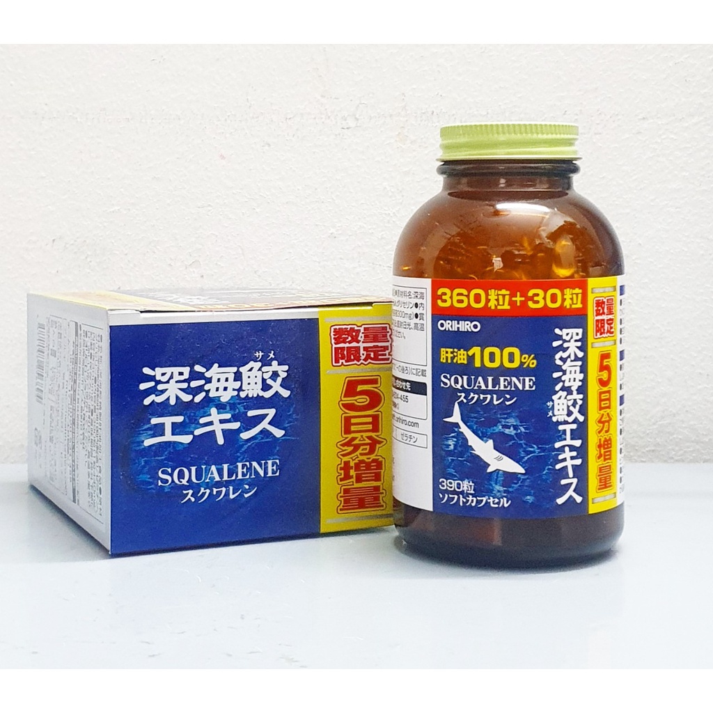 Viên uống Sụn Vi Cá Mập Squalene Orihiro chai 360+30 viên từ Nhật  hỗ trợ xương khớp
