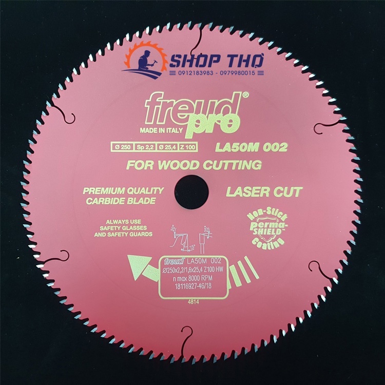 Lưỡi cưa Freud Pro đường kính 250mm cốt 16mm và 25.4mm