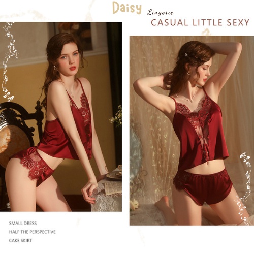 [Hỏa Tốc, Bảo Mật] Đồ Bộ Ngủ Sexy Gợi Cảm Váy Ngủ Lụa 2 Dây Phối Ren Quyến Rũ Cao Cấp - Mã VN030