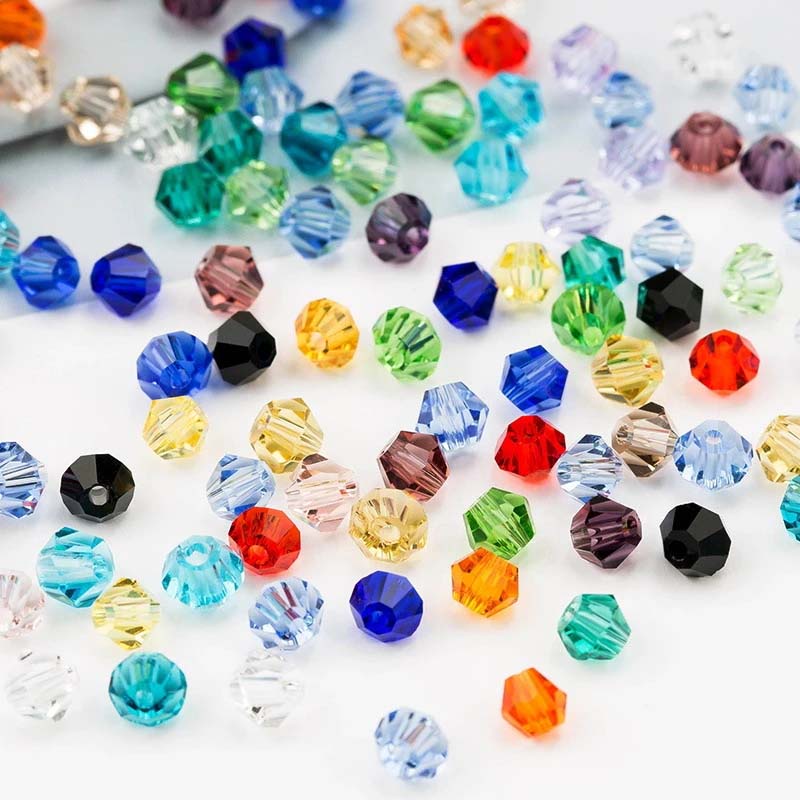 Bộ 100 Hạt Pha Lê Lấp Lánh 4mm Dùng Làm Trang Sức Thủ Công