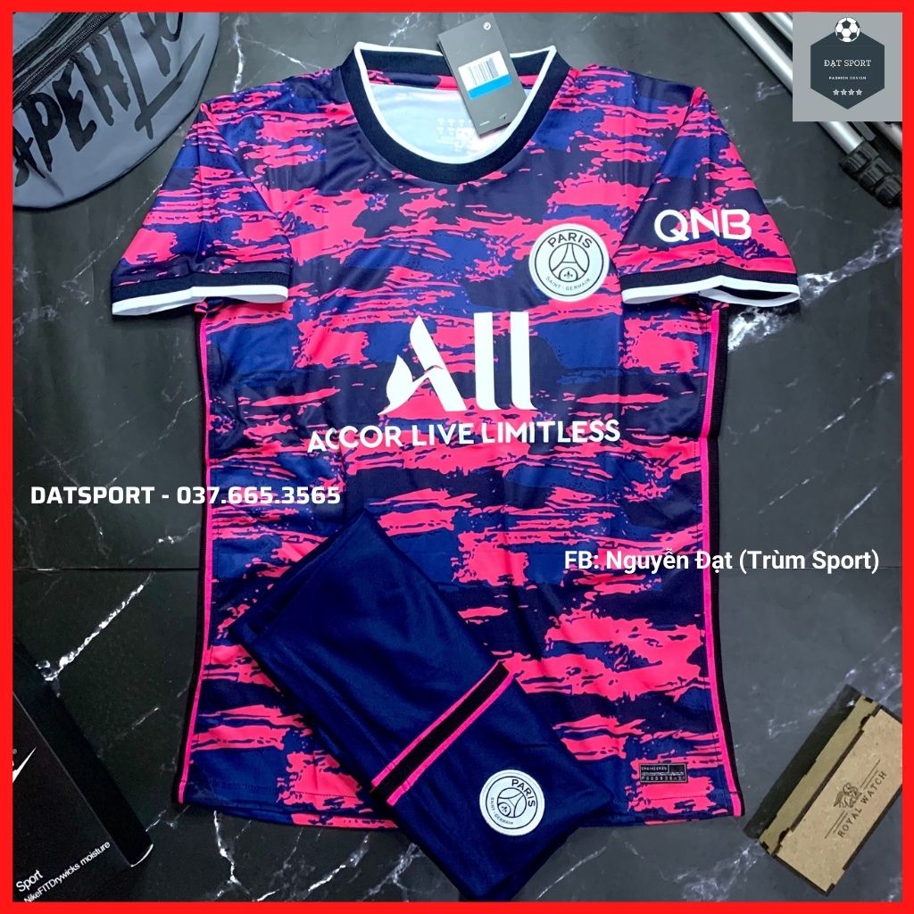 Áo PSG Trainning 21/22⚡FREESHIP⚡Bộ Quần Áo Bóng Đá CLB PSG Màu Loang Hàng Gai Thái Cao Cấp Siêu Nhẹ