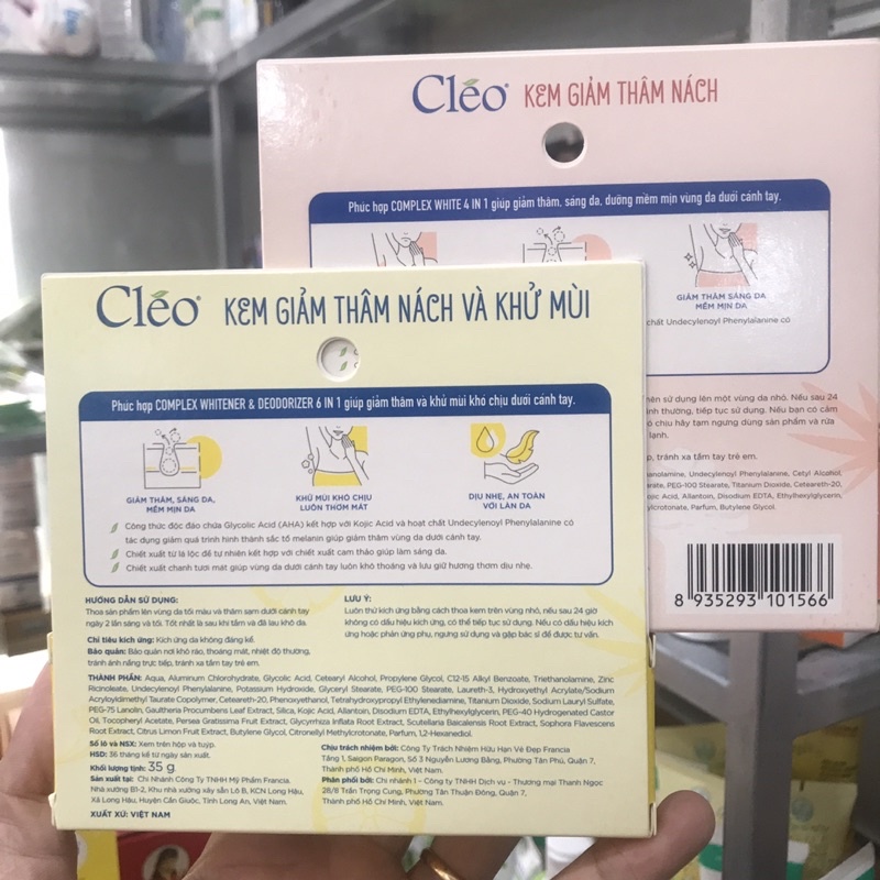Kem Giảm Thâm Nách Và Khử Mùi Cleo 35g