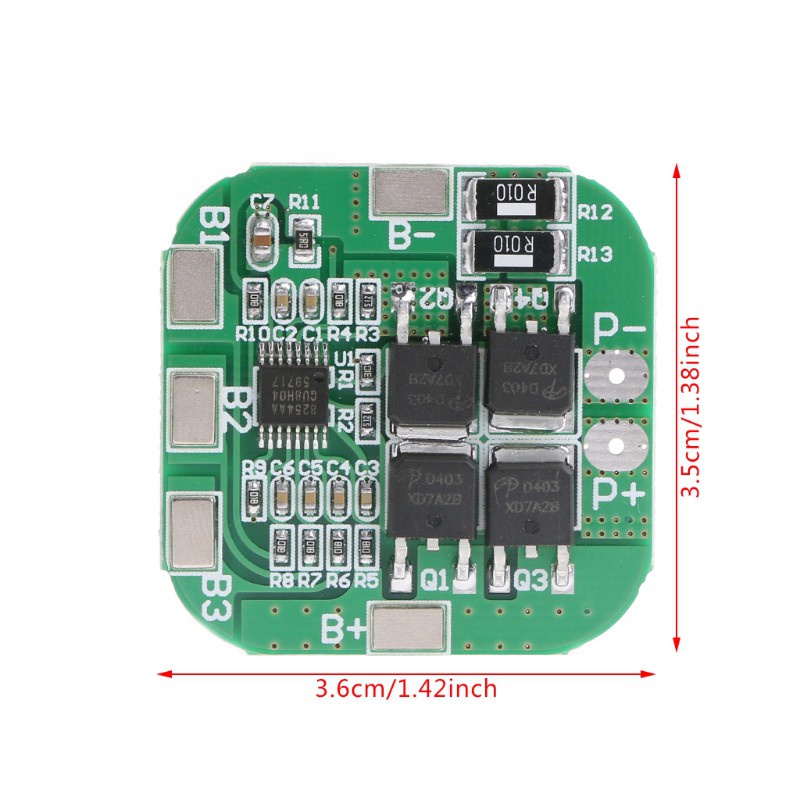 Bảng Mạch Bảo Vệ Pin Lithium 18650 Bms Pcm 4 Pin 20a 14.8v 16.8v