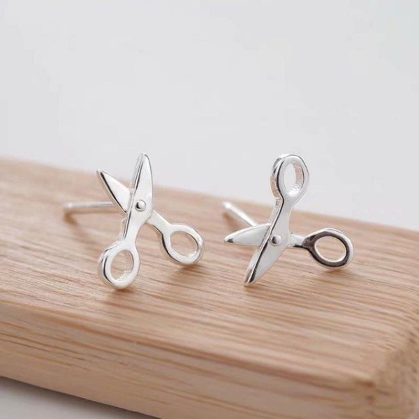 Khuyên Tai Bạc CaoBac Jewellery Cho Nữ Đơn Giản Hình Chiếc Kéo Basic