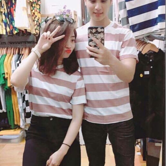 áo thun nam nữ sọc ngang đẹp