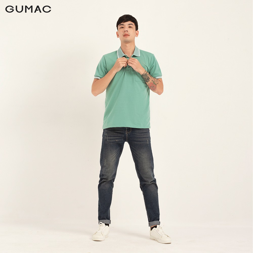 Áo thun polo nam túi đắp GUMAC thiết kế basic trẻ trung ATNB166 | BigBuy360 - bigbuy360.vn