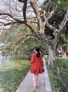 JUMPSUIT HOA TẦNG BO EO