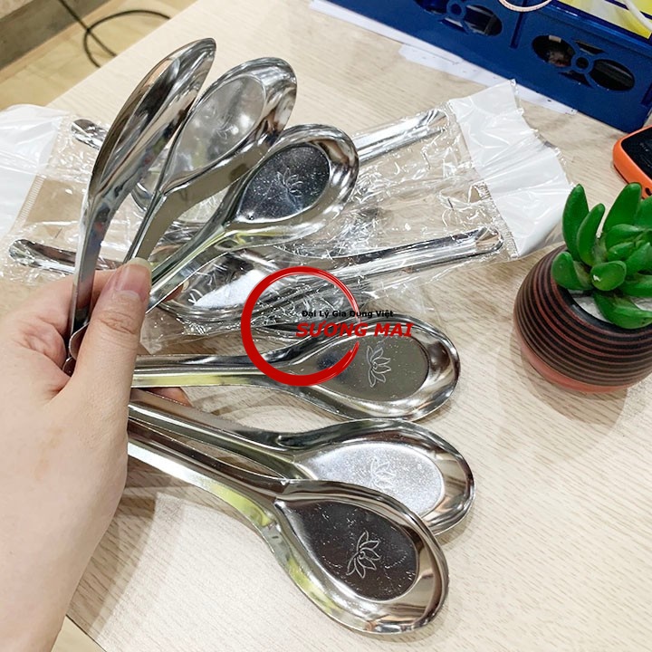 Set 10 Muỗng Thìa Nĩa INOX 304 ăn cơm Muỗng Canh, Phở, cà phê Inox