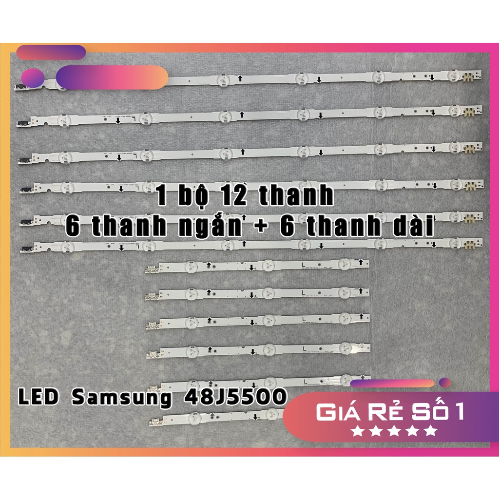 Thanh LED Tivi  48J5500 - Lắp zin tivi samsung 48J5500 - 1 bộ 12 thanh (6 ngắn + 6 dài ) - LED MỚI 1