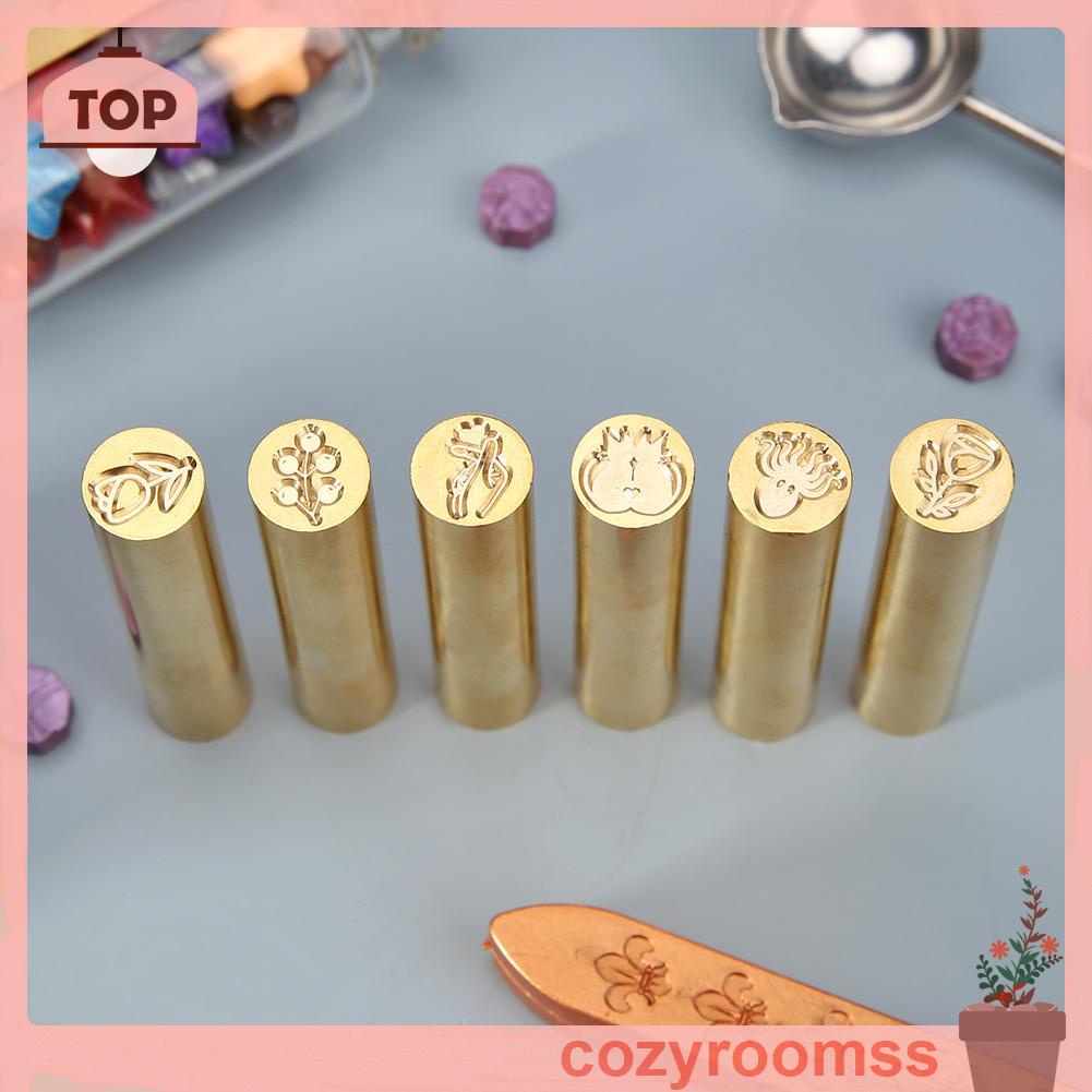 Con dấu niêm phong bì thư bằng đồng thau hình trụ cổ điển DIY