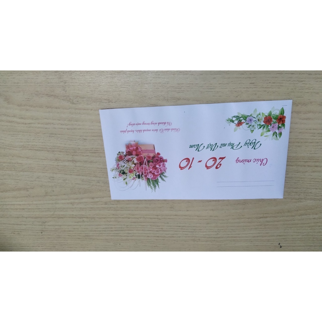 Phong bì 20 - 10 dùng để tặng quà ngày phụ nữ vIệt Nam. Mẫu ngẫu nhiên
