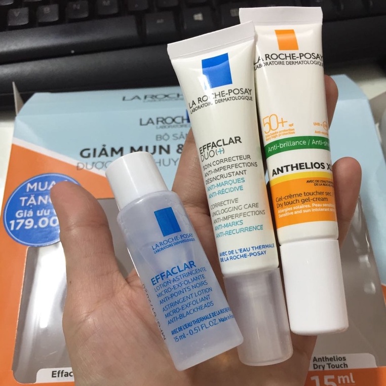 Bộ Sản Phẩm Mini La Roche-Posay Giảm Mụn &amp; Chống Nắng 3 Món