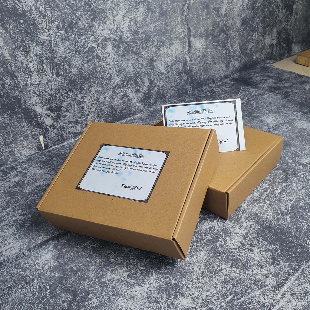 Hộp catton đựng áo Thun Mr.Buffalo full box + tem