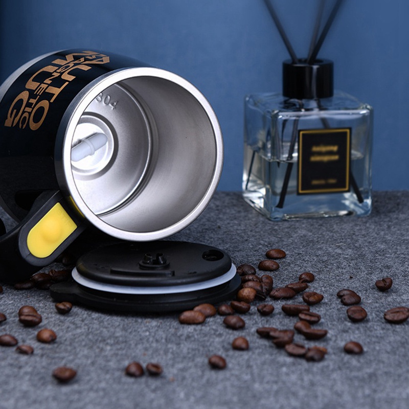 Pjquanyong Cốc Khuấy Tự Động Bằng Thép Không Gỉ Màu Đen Dung Tích 15.2 ml Tiện Dụng Cho Nhà Bếp / Văn Phòng