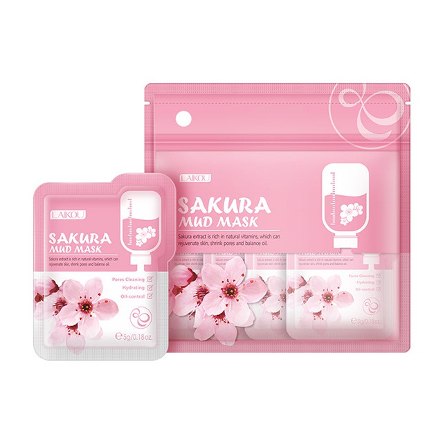 Túi 12 Gói Mặt Nạ Ngủ Hoa Anh Đào Sakura Mud Mask Laikou