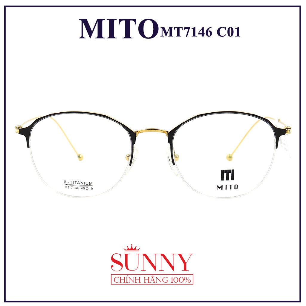 MT7146  - Gọng kính Mito unisex (nhiều màu) chính hãng Italia - - kèm tem chống hàng giả do bộ công an cấp