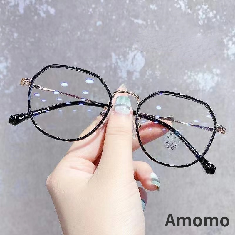 kính cận có độ -0.5~6.0 ，Mắt Kính Gọng Kim Loại Oval Trong Suốt Siêu Nhẹ Thời Trang Cho Nữ ，kính nam ，gọng kính cận tròn