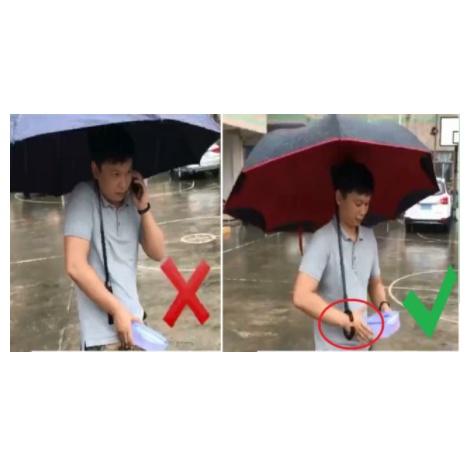 [MÀU XANH DƯƠNG] Ô Che Mưa Gấp Ngược - Dù Che Nắng Kazbrella tiện dụng. Dù lớn che 2-3 người