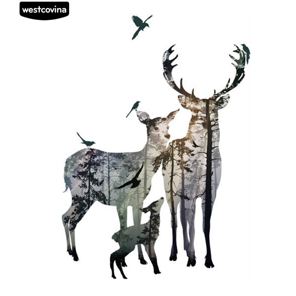 Tranh dán tường hình nai sừng tấm