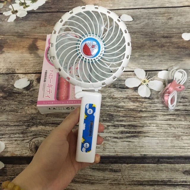QUẠT ĐIỆN CẦM TAY KITTY KIÊM PIN SẠC DỰ PHÒNG