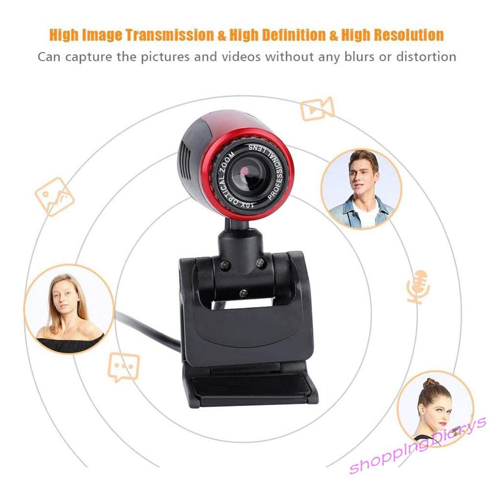 ✤Sh✤ USB 2.0 Web Camera for Live Streaming Video Conference HD Webcam with MIC