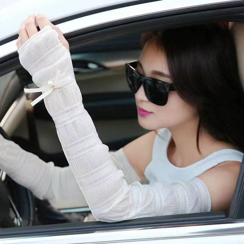 Đôi Găng Tay Dài Đính Nơ Thời Trang Cho Nữ Mới