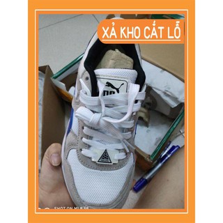 Giày puma rf disc trắng xám xanh