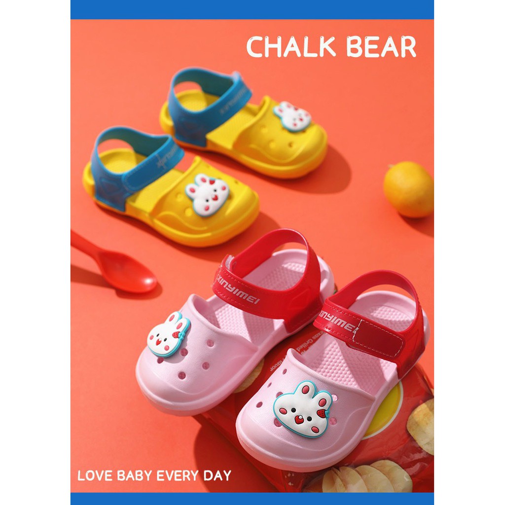 Dép Sandal Trẻ Em Chalk Bear CB02 quai dán siêu mềm siêu nhẹ chống trơn trượt cho bé