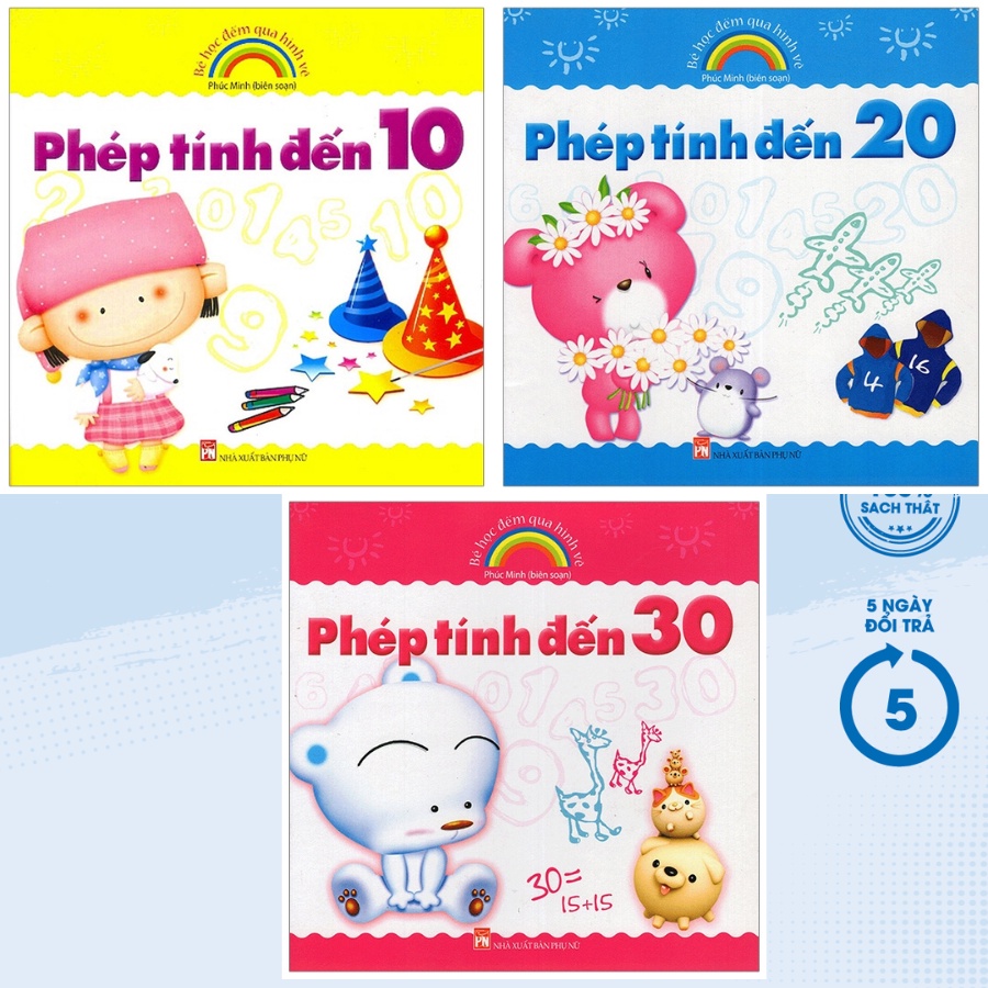 Sách - Combo Phép Tính Đến 10 + Phép Tính Đến 20 + Phép Tính Đến 30 (Bộ 3 Cuốn) - PNU