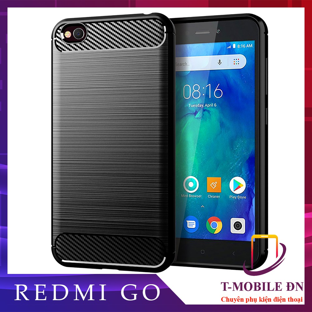 Ốp lưng Xiaomi Redmi Go Cacbon phay xước chống sốc chống vân tay