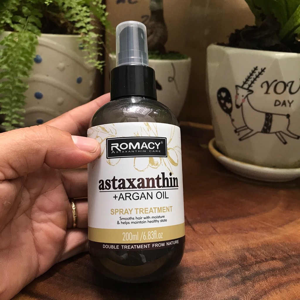 Xịt dưỡng phục hồi tóc hư tổn ROMACY ASTAXANTHIN Argan Oil Spray Treatment 200ml
