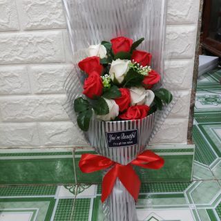 Hoa sáp thơm bó 11 bông ảnh thật