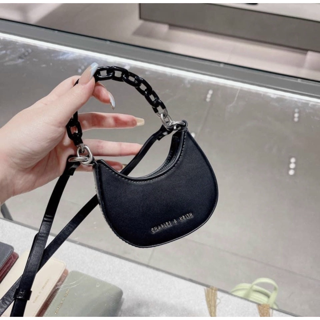 túi cầm tay + đeo chéo mini Ck6-80701222 đen