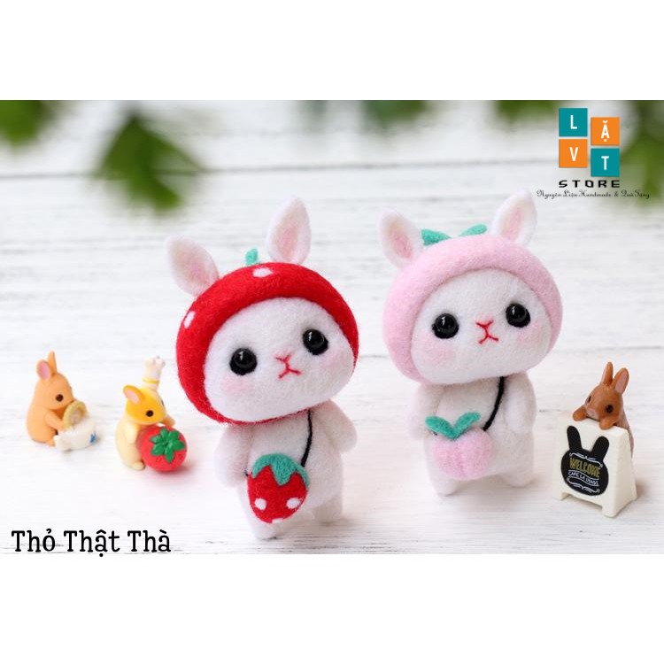 Bộ Len Chọc Có Hướng Dẫn THỎ THẬT THÀ - Neele felting Rabit, handmade