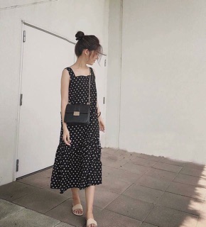 Váy maxi chấm bi