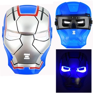 Mặt Nạ Hóa Trang Iron Man Xanh Có Đèn LED Độc Đáo Người Sắt Đỏ