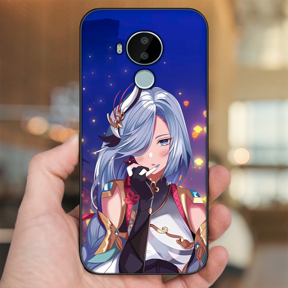 Ốp lưng Nokia C30 viền đen in hình Shenhe Genshin Impact