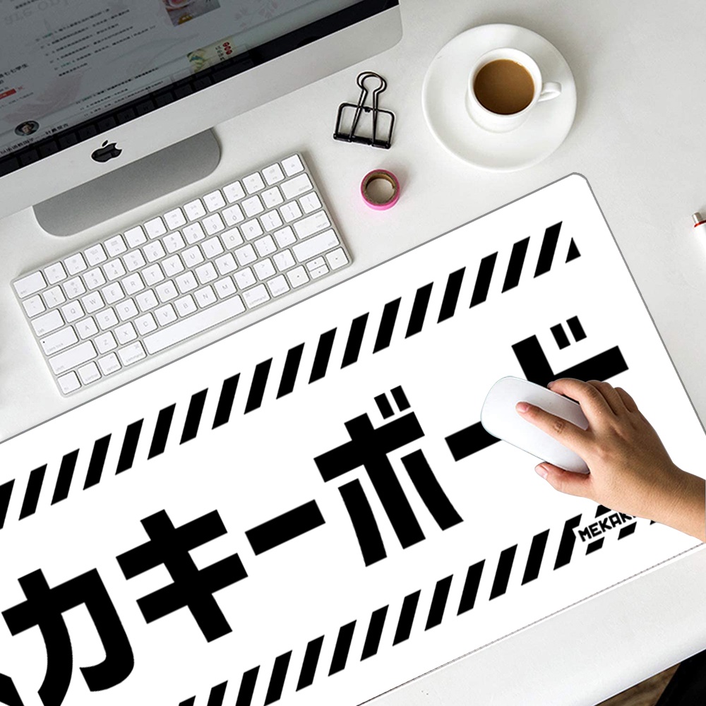 Lót chuột chơi game màu trắng/đen cỡ lớn XL hiệu MECH/OMNITYPE