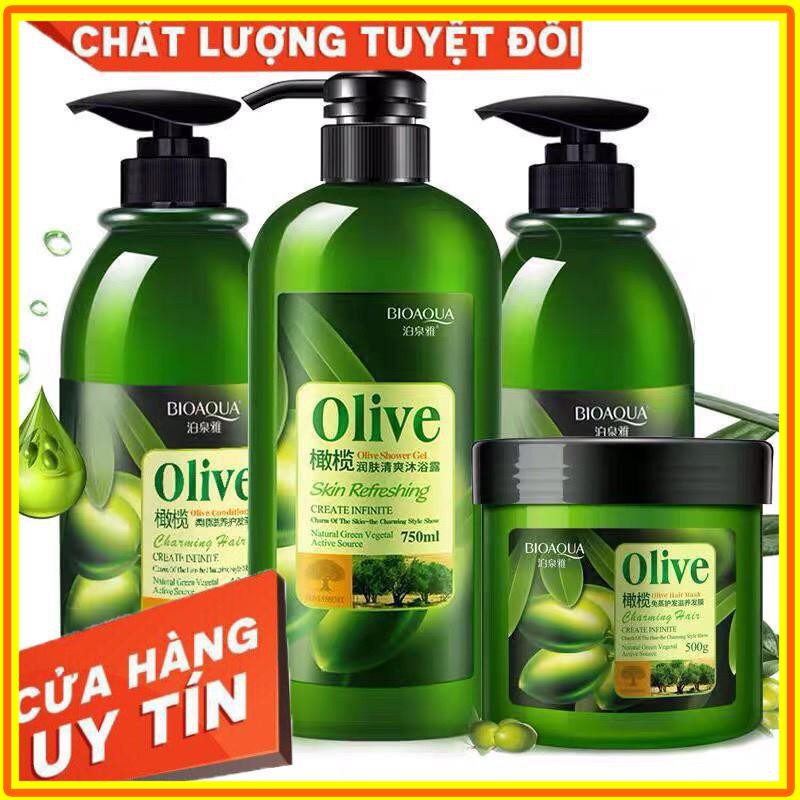 Bộ Sản Phẩm OLIVE BiOQUA siêu mượt tóc và phục hồi hư tổn ngăn rụng tóc | BigBuy360 - bigbuy360.vn