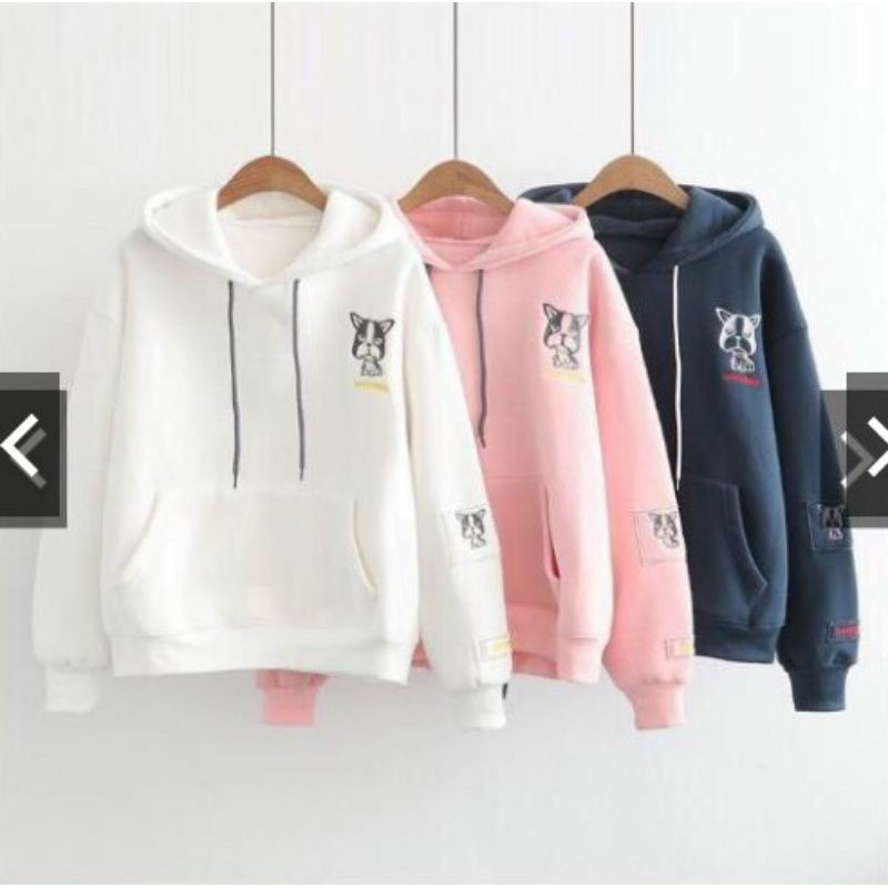 Áp hoodie nữ chất liệu nỉ form rộng giữ ấm chống tia UV che nắng thời trang Hàn