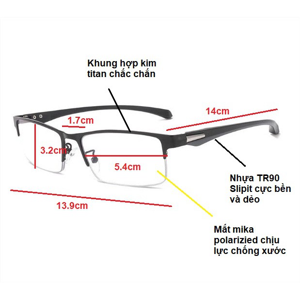Kính lão thị viễn thị trung niên nam nữ cực bền loại I nhật bản cao cấp