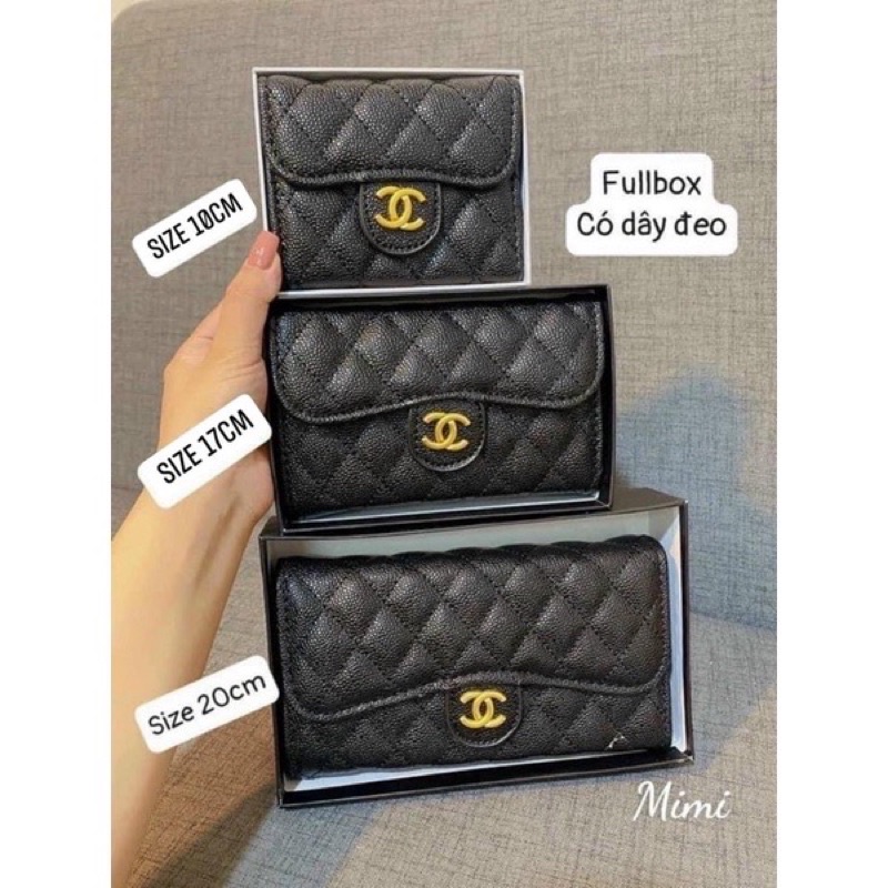 [Sẵn] Ví nữ da hạt kèm dây đeo chéo full hộp