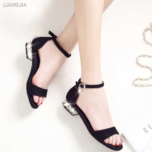 ✻♗Giày sandal đế thấp hở ngón có khóa cài đơn giản phong cách Hàn Quốc thời trang mùa hè 2020 cho nữ