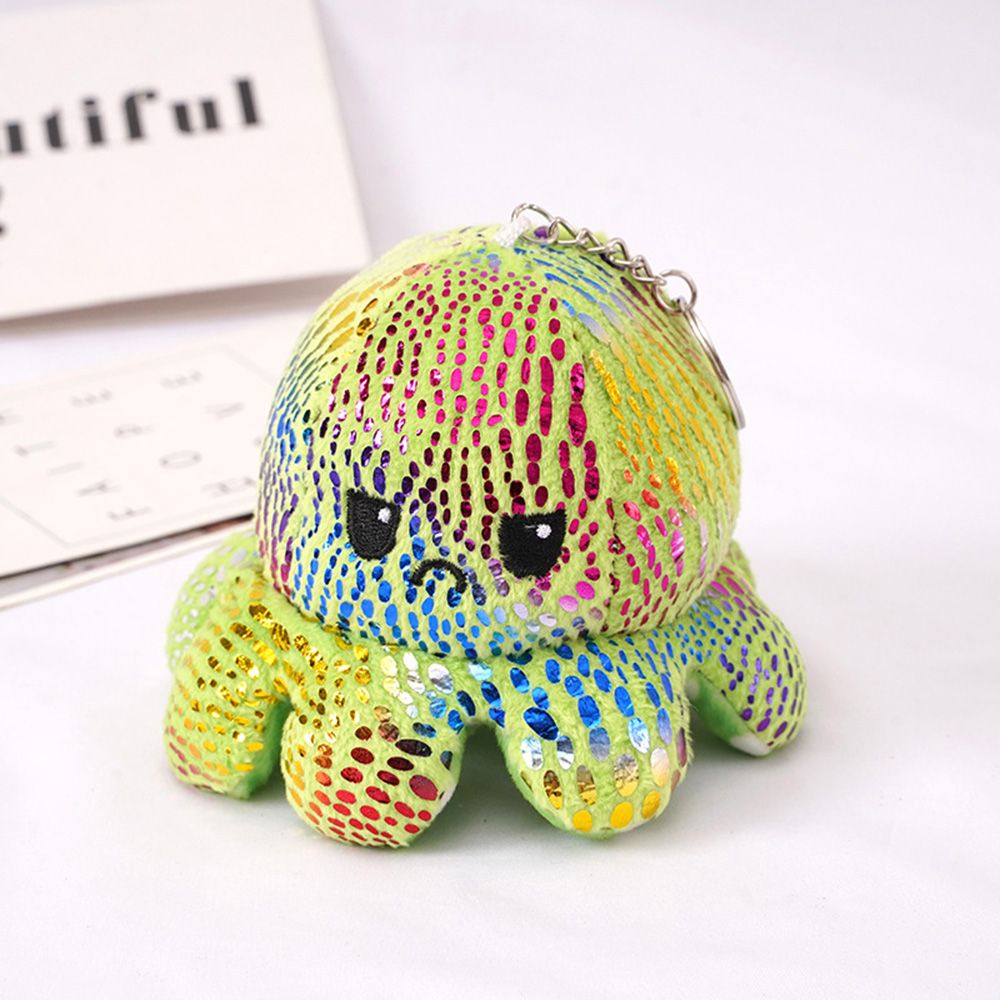 Móc Khóa Hình Bạch Tuộc Nhồi Bông Hai Mặt Thay Đổi Màu Sắc Sáng Tạo