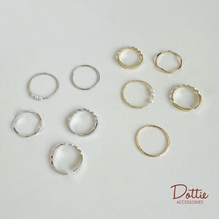 DOTTIE.ACCESSORIES | Set 5 nhẫn mảnh basic cho nữ màu vàng và bạc