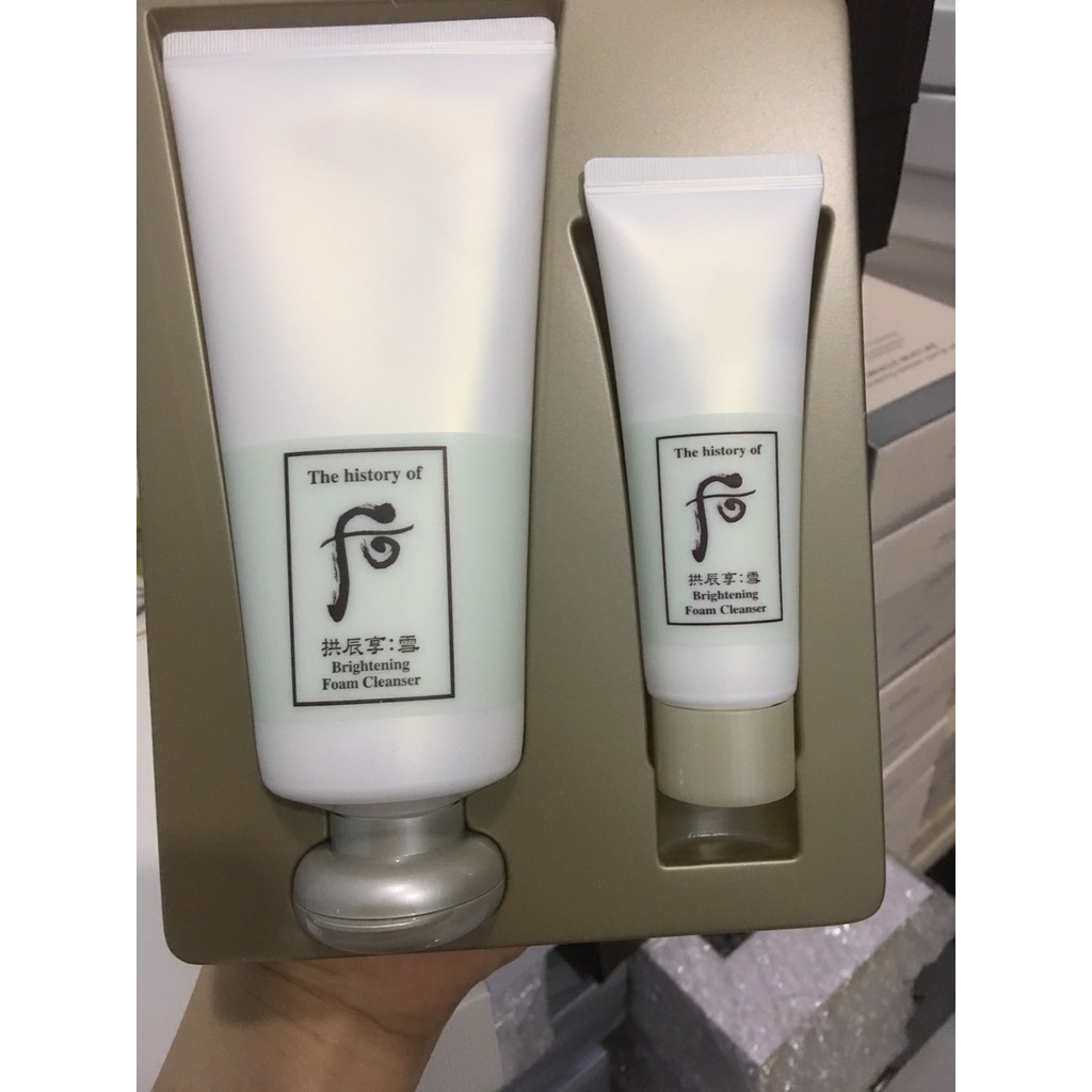 Set Sữa rửa mặt WHOO DƯỠNG TRẮNG DA dành cho da nhờn Brightening Cleansing Foam