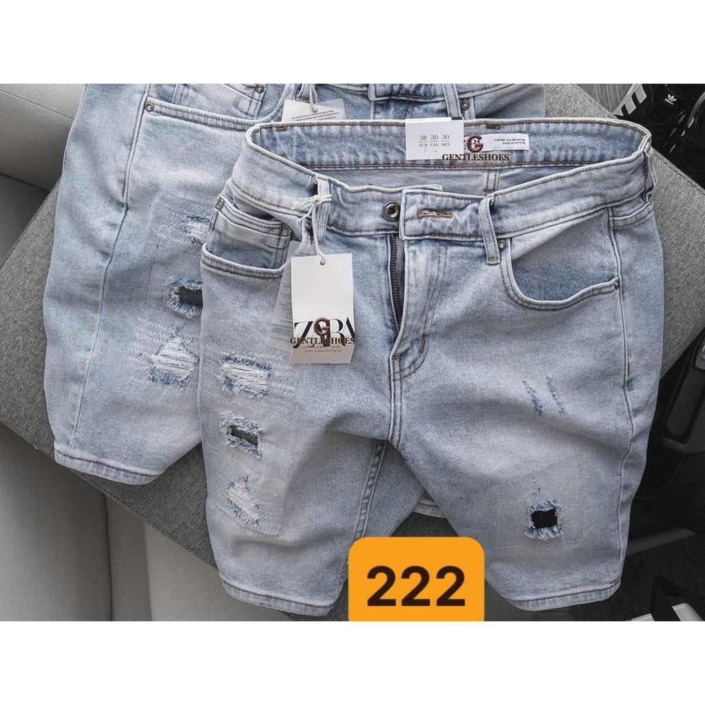 Quần short jean nam co dãn kiểu dáng trẻ trung đơn giản thêu họa tiết thời trang hàn quốc MÃ SỐ QS222