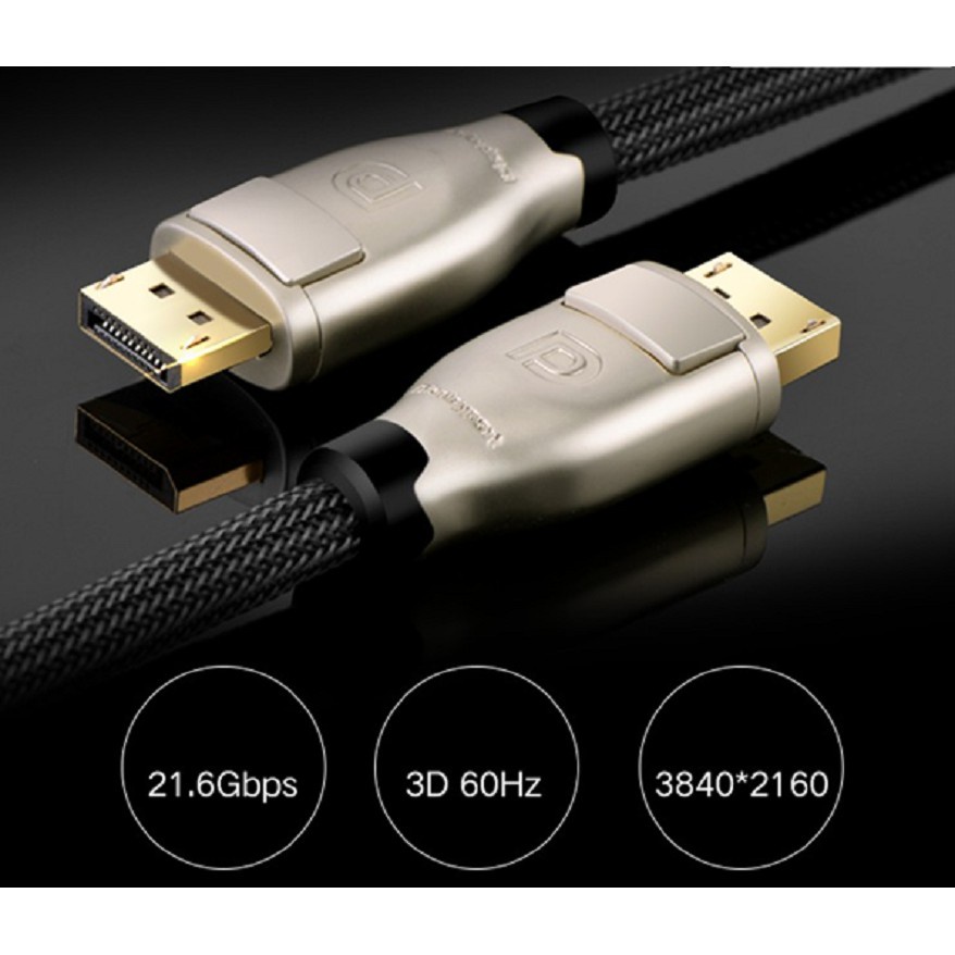 Cáp Displayport to Display Dài 2M Chuẩn 1.2 Cao Cấp 4K Ugreen 30120 - Hàng Chính Hãng