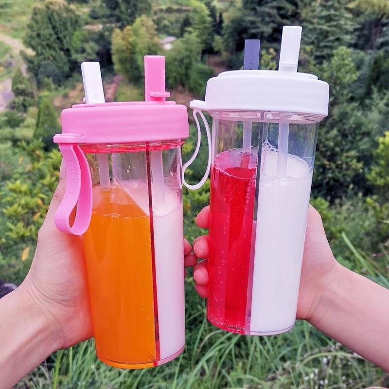 Bình Nước Giữ Nhiệt botol air Virus Hai Ống Hút Phong Cách Hàn Quốc Dễ Thương Dành Cho Học Sinh Trẻ Em